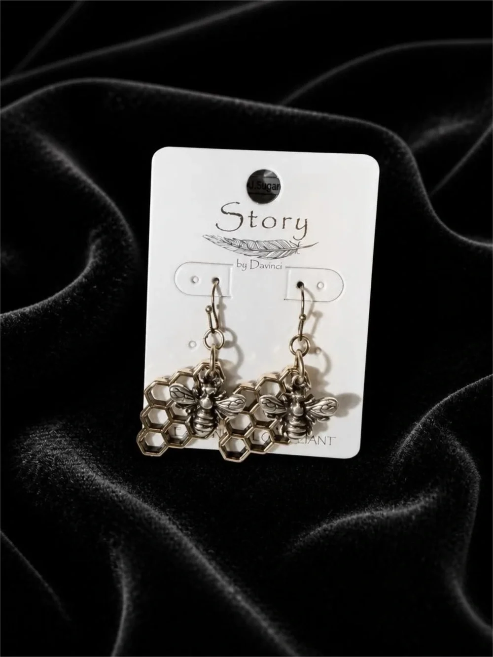 Story by Davinci Honey Bee and Honeycomb Earrings